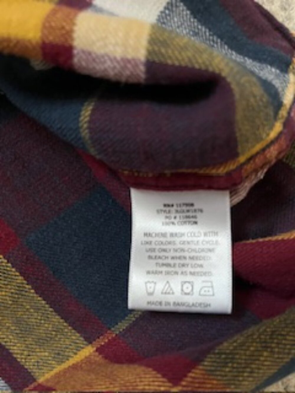 🧡3/15 Levi's Plaid Long Sleeve Red Blue Yellow Shirt Men's L - Picture 8 of 10